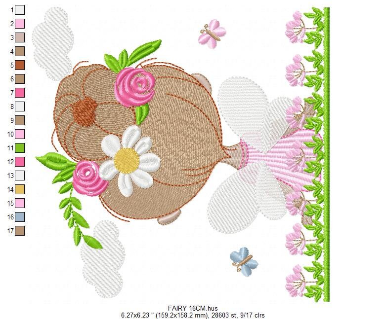 Fairy embroidery designs - Angel embroidery design machine embroidery pattern - Pixie embroidery file - Fairy design Instant Download