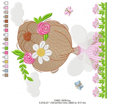 Fairy embroidery designs - Angel embroidery design machine embroidery pattern - Pixie embroidery file - Fairy design Instant Download