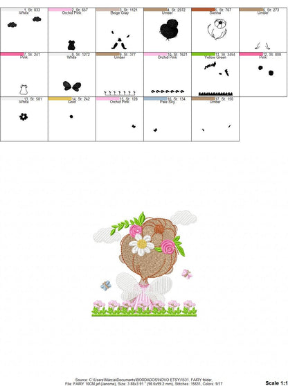 Fairy embroidery designs - Angel embroidery design machine embroidery pattern - Pixie embroidery file - Fairy design Instant Download