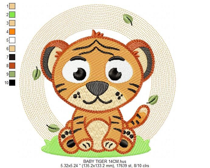 Tiger embroidery design - Animals embroidery designs machine embroidery pattern - Tiger applique embroidery - Tiger design instant download