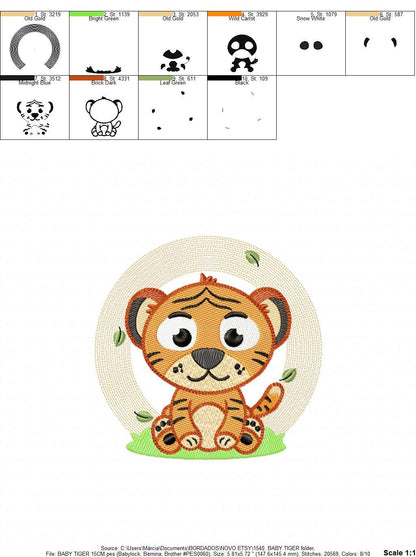 Tiger embroidery design - Animals embroidery designs machine embroidery pattern - Tiger applique embroidery - Tiger design instant download
