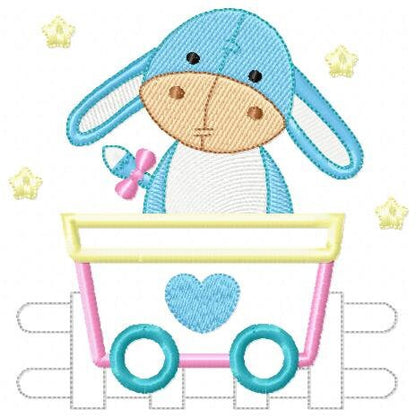 Horse embroidery design - Donkey mbroidery designs machine embroidery pattern - Animal embroidery file - instant download Train applique