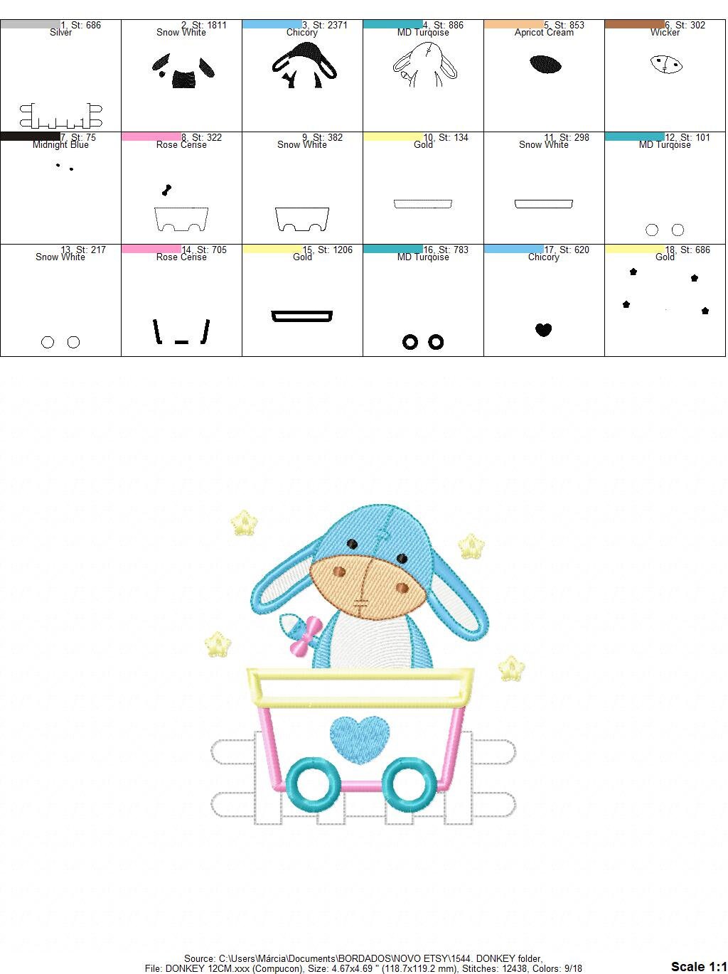 Horse embroidery design - Donkey mbroidery designs machine embroidery pattern - Animal embroidery file - instant download Train applique