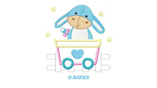 Horse embroidery design - Donkey mbroidery designs machine embroidery pattern - Animal embroidery file - instant download Train applique