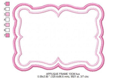 Square Frame embroidery designs set - Monogram Applique Shape Machine embroidery pattern - Rectangle Monogram - Instant digital download pes