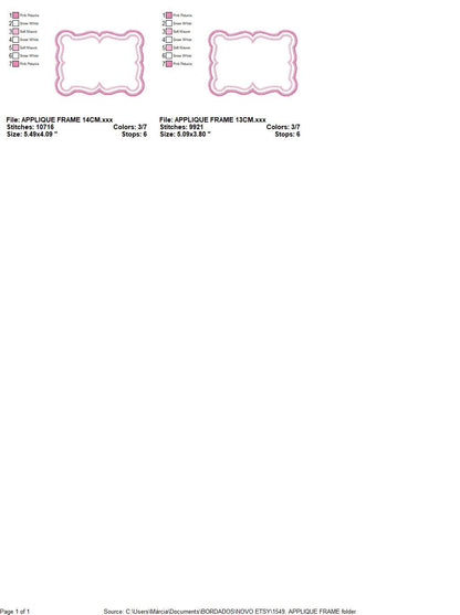 Square Frame embroidery designs set - Monogram Applique Shape Machine embroidery pattern - Rectangle Monogram - Instant digital download pes