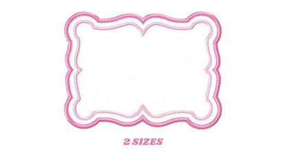 Square Frame embroidery designs set - Monogram Applique Shape Machine embroidery pattern - Rectangle Monogram - Instant digital download pes