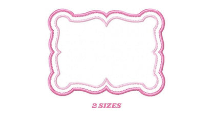 Square Frame embroidery designs set - Monogram Applique Shape Machine embroidery pattern - Rectangle Monogram - Instant digital download pes
