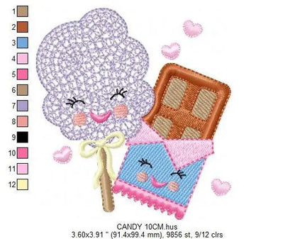 Cotton candy embroidery designs - Candy embroidery design machine embroidery pattern - Cotton candy cart embroidery file - kid embroidery Marcia Embroidery