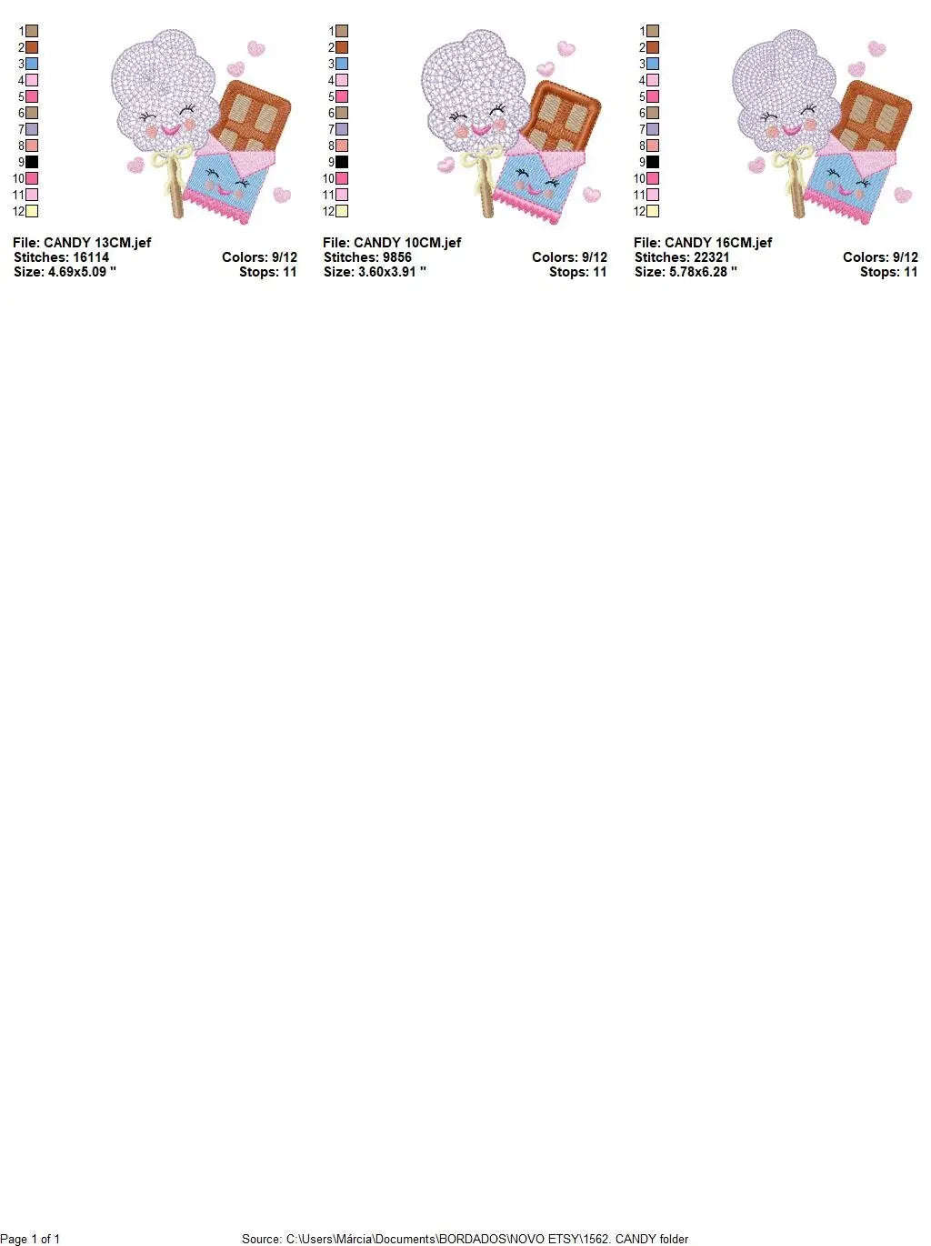 Cotton candy embroidery designs - Candy embroidery design machine embroidery pattern - Cotton candy cart embroidery file - kid embroidery Marcia Embroidery