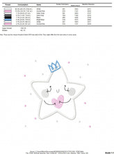 Load image into Gallery viewer, Star embroidery design machine embroidery pattern - Star applique design - Rainbow embroidery file - baby girl embroidery - instant download
