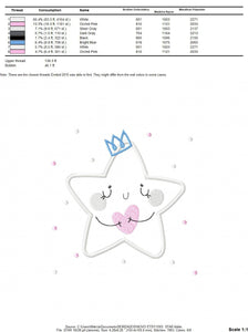 Star embroidery design machine embroidery pattern - Star applique design - Rainbow embroidery file - baby girl embroidery - instant download