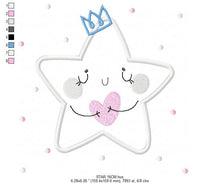 Cargar imagen en el visor de la galería, Star embroidery design machine embroidery pattern - Star applique design - Rainbow embroidery file - baby girl embroidery - instant download
