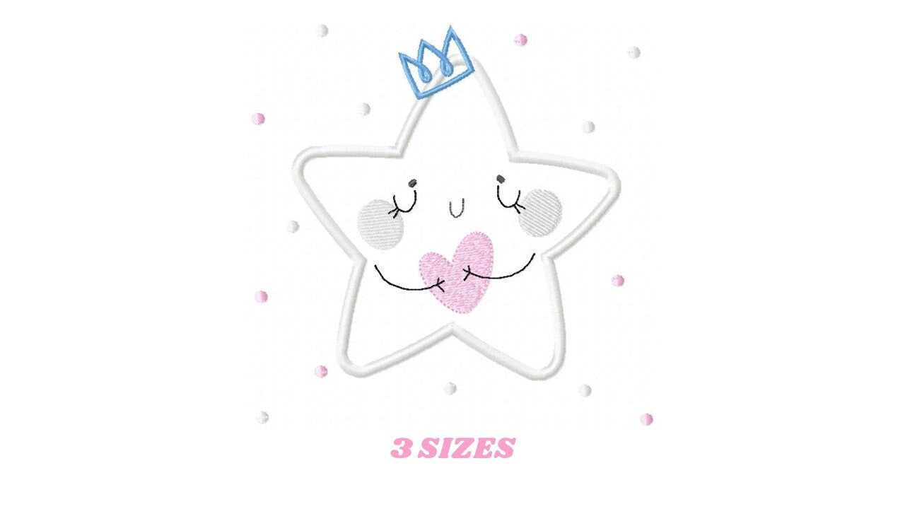 Star embroidery design machine embroidery pattern - Star applique design - Rainbow embroidery file - baby girl embroidery - instant download - Marcia Embroidery