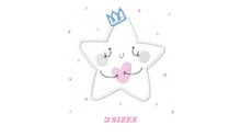 Cargar imagen en el visor de la galería, Star embroidery design machine embroidery pattern - Star applique design - Rainbow embroidery file - baby girl embroidery - instant download
