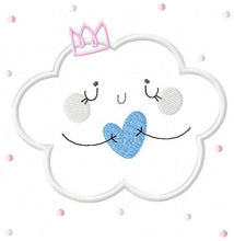 Charger l&#39;image dans la galerie, Cloud embroidery design - Sky embroidery design machine embroidery pattern  - cloud applique design - baby girl embroidery file cute cloud
