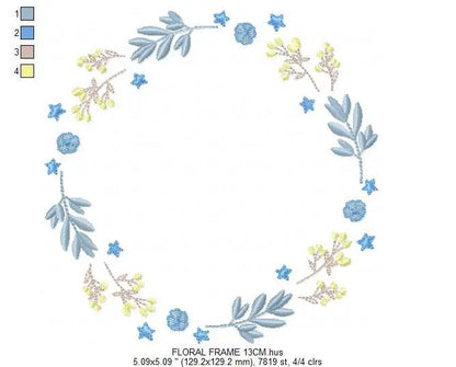 Monogram Frame embroidery designs - Flower embroidery design machine embroidery pattern - Floral embroidery file - baby girl embroidery pes Marcia Embroidery