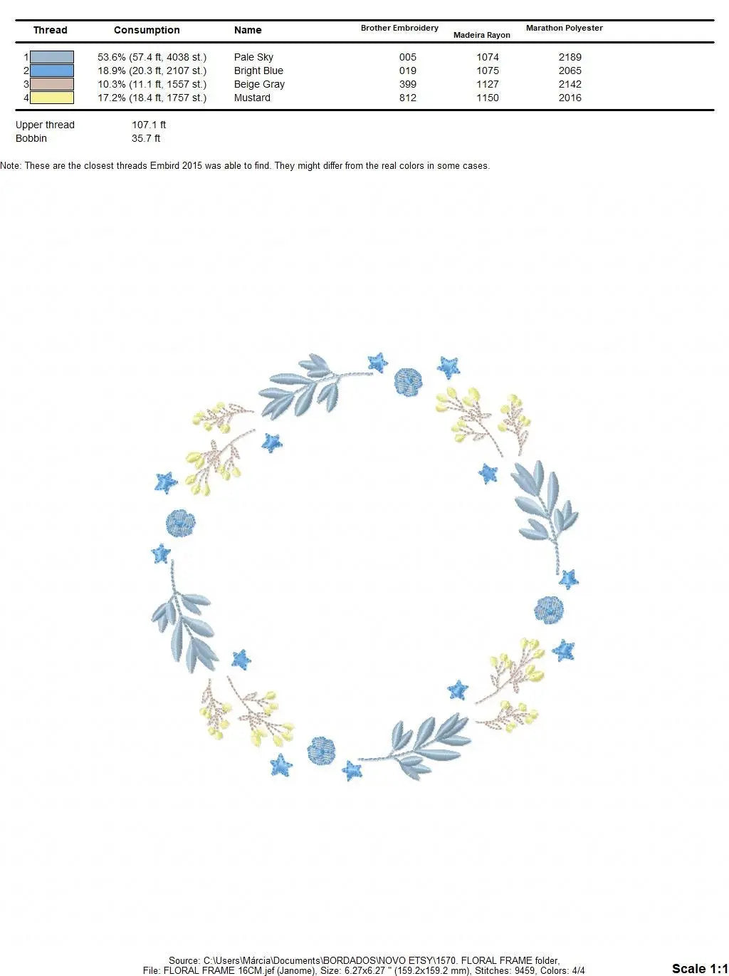 Monogram Frame embroidery designs - Flower embroidery design machine embroidery pattern - Floral embroidery file - baby girl embroidery pes Marcia Embroidery