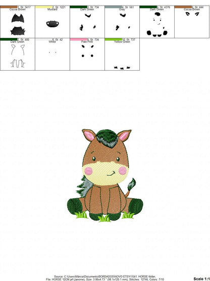 Horse embroidery design - Baby Boy embroidery designs machine embroidery pattern - Horse applique design Farm animals - instant download