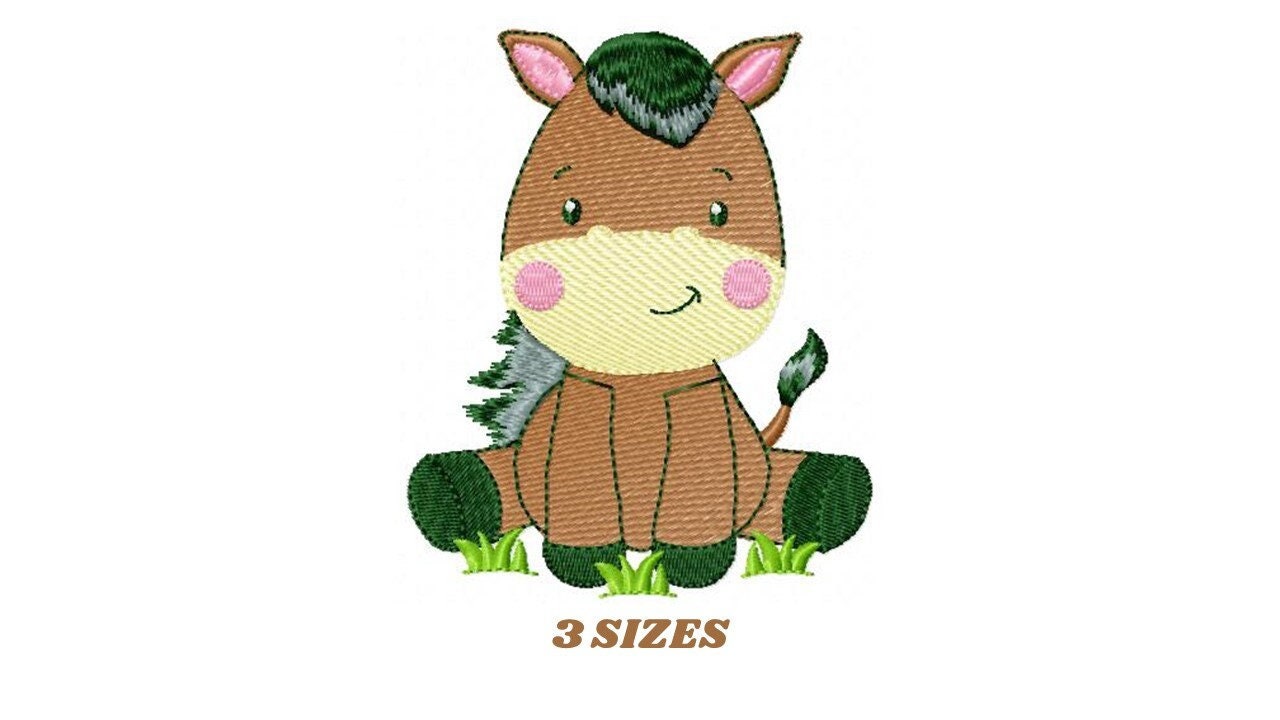Horse embroidery design - Baby Boy embroidery designs machine embroidery pattern - Horse applique design Farm animals - instant download