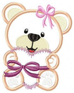 Bear embroidery designs - Teddy bear with heart embroidery design machine embroidery pattern - Bear applique design - instant download pes