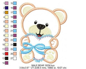 Bear embroidery designs - Teddy bear with heart embroidery design machine embroidery pattern - Bear applique design - instant download pes