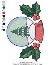 Cargar imagen en el visor de la galería, Xmas Ornament embroidery designs - Snow Globe embroidery design machine embroidery pattern - Christmas embroidery file - instant download
