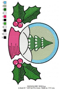 Xmas Ornament embroidery designs - Snow Globe embroidery design machine embroidery pattern - Christmas embroidery file - instant download