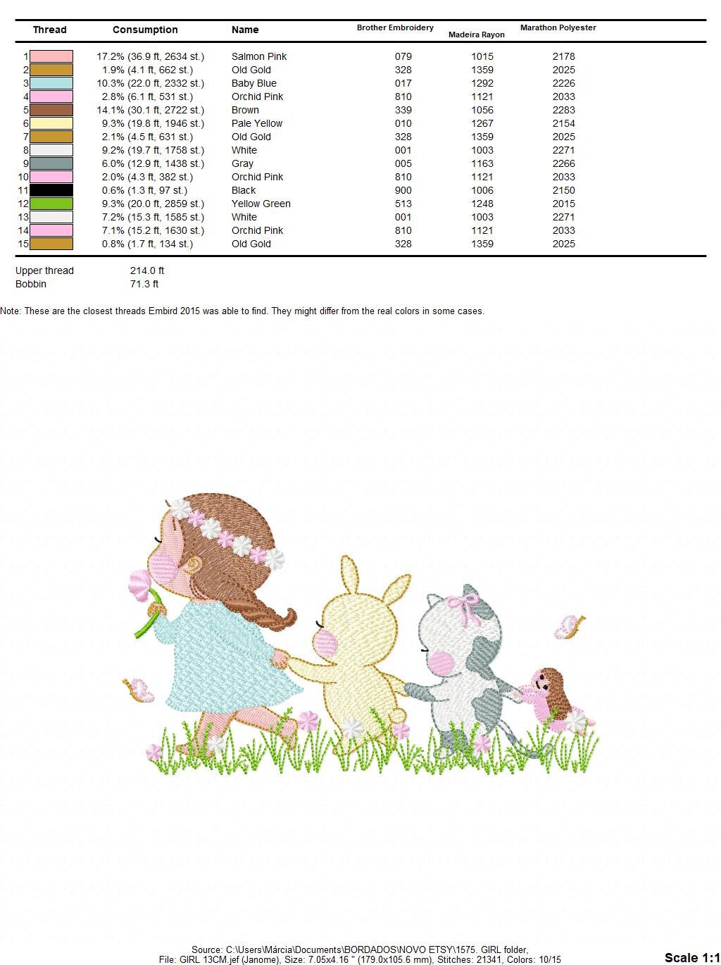 Girl with animals embroidery designs - Delicate Girl embroidery design machine embroidery pattern -  Rabbit and Cat spring garden pes jef Marcia Embroidery
