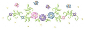 Flower Frame embroidery designs - Flower embroidery design machine embroidery pattern - Butterfly embroidery file - baby girl embroidery pes