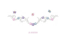 Carica l&#39;immagine nel visualizzatore di Gallery, Flower Frame embroidery designs - Delicate Flower embroidery design machine embroidery pattern - Wreath embroidery file - girl embroidery
