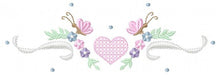 Load image into Gallery viewer, Flower Frame embroidery designs - Heart embroidery design machine embroidery pattern - Butterfly embroidery file - baby girl embroidery pes
