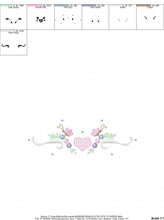 Load image into Gallery viewer, Flower Frame embroidery designs - Heart embroidery design machine embroidery pattern - Butterfly embroidery file - baby girl embroidery pes
