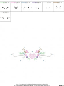 Flower Frame embroidery designs - Heart embroidery design machine embroidery pattern - Butterfly embroidery file - baby girl embroidery pes