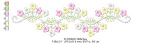 Flower Frame embroidery designs - Flower embroidery design machine embroidery pattern - Wreath embroidery file - baby girl embroidery pes