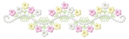 Flower Frame embroidery designs - Floral Divider machine embroidery pattern - Baby girl Kitchen towel file - Instant digital download pes