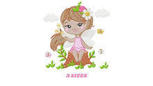 Load image into Gallery viewer, Fairy embroidery designs - Baby girl embroidery design machine embroidery pattern - Fantasy Pixie embroidery file - instant digital download
