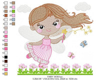 Carica l&#39;immagine nel visualizzatore di Gallery, Fairy embroidery designs - Baby girl embroidery design machine embroidery pattern - Fantasy Pixie embroidery file - instant digital download
