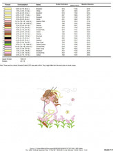 Cargar imagen en el visor de la galería, Girl with swing embroidery designs - Baby girl embroidery design machine embroidery pattern - Spring garden embroidery file instant download
