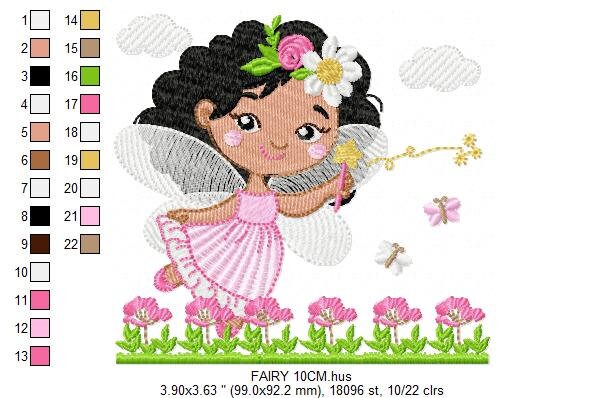 Fairy embroidery designs - Baby girl embroidery design machine embroidery pattern - Fantasy Pixie embroidery file - download jef pes dst hus Marcia Embroidery