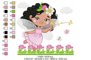 Fairy embroidery designs - Baby girl embroidery design machine embroidery pattern - Fantasy Pixie embroidery file - download jef pes dst hus