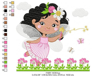 Fairy embroidery designs - Baby girl embroidery design machine embroidery pattern - Fantasy Pixie embroidery file - download jef pes dst hus Marcia Embroidery