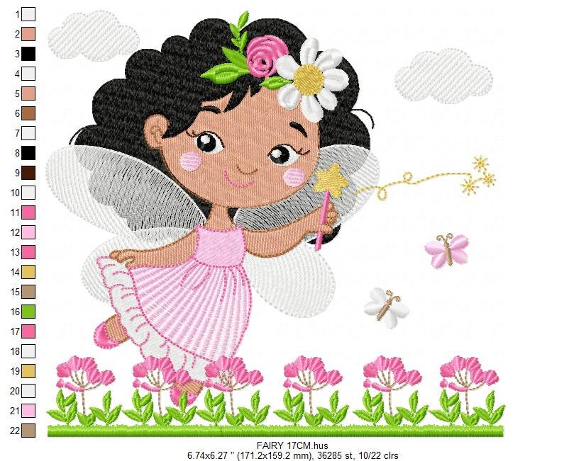 Fairy embroidery designs - Baby girl embroidery design machine embroidery pattern - Fantasy Pixie embroidery file - download jef pes dst hus Marcia Embroidery