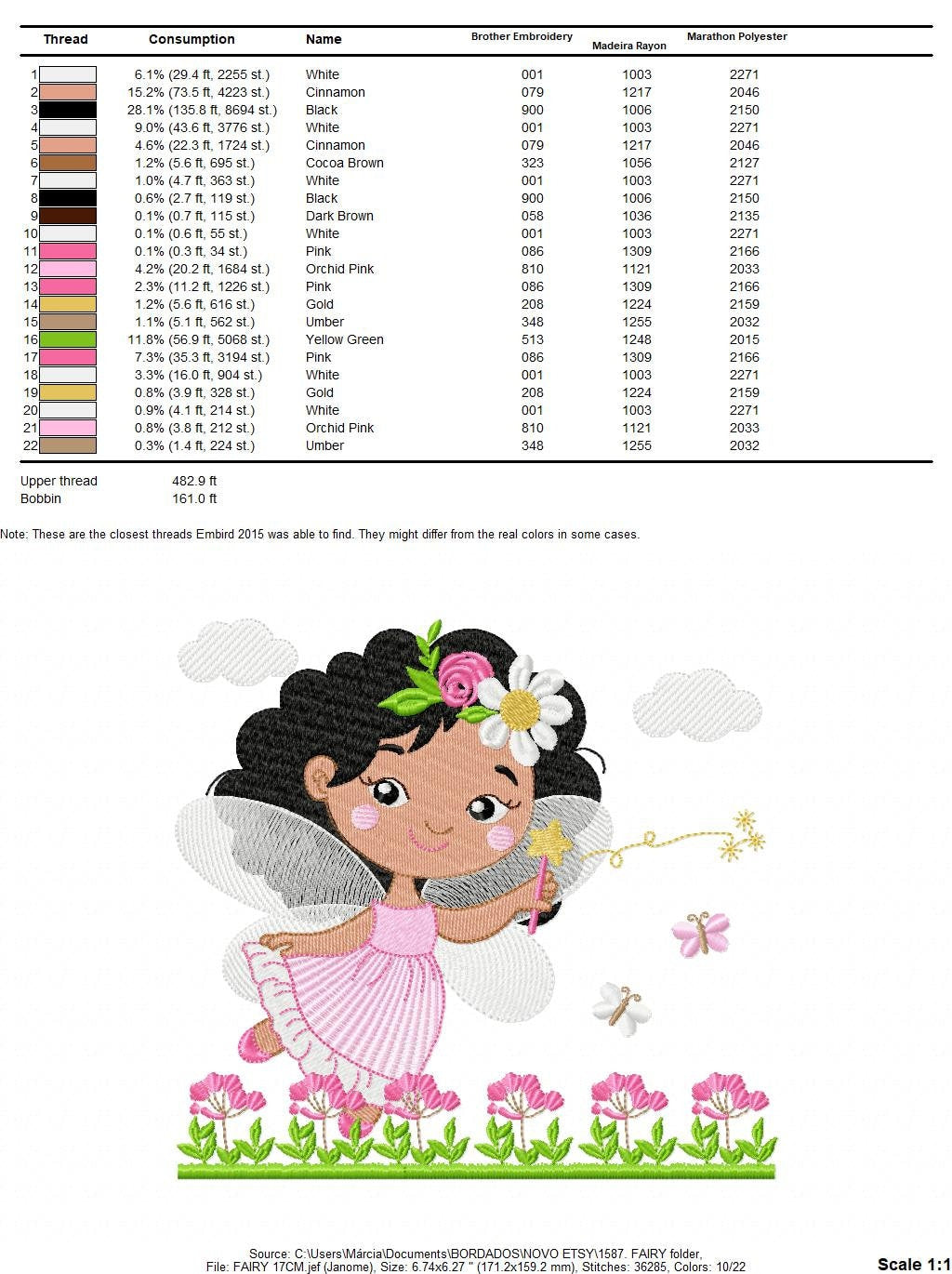 Fairy embroidery designs - Baby girl embroidery design machine embroidery pattern - Fantasy Pixie embroidery file - download jef pes dst hus Marcia Embroidery