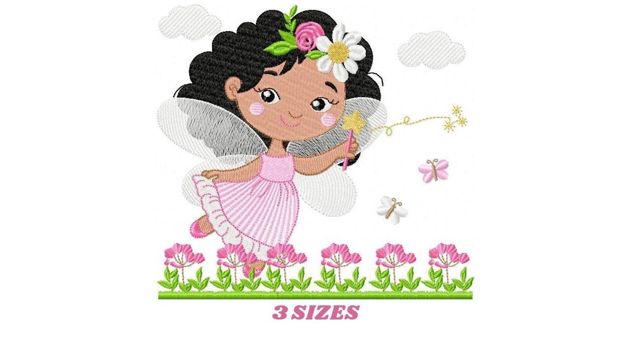 Fairy embroidery designs - Baby girl embroidery design machine embroidery pattern - Fantasy Pixie embroidery file - download jef pes dst hus Marcia Embroidery