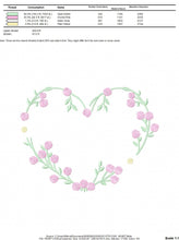 Charger l&#39;image dans la galerie, Heart with roses embroidery designs - Flower embroidery design machine embroidery pattern - Monogram Frame embroidery file - pes jef vip vp3
