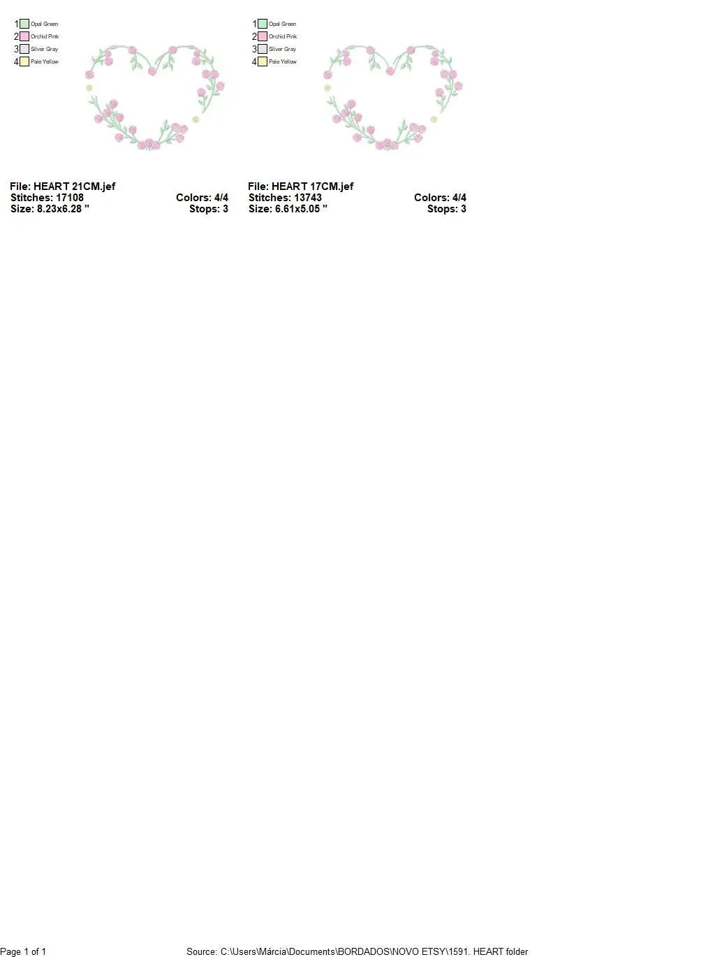 Heart with roses embroidery designs - Flower embroidery design machine embroidery pattern - Monogram Frame embroidery file - pes jef vip vp3 Marcia Embroidery