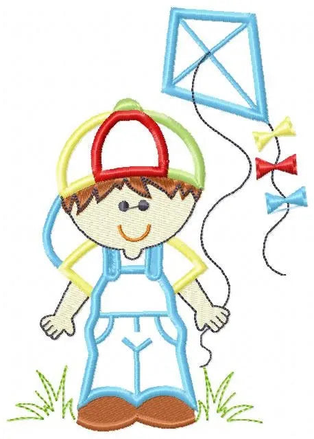 Kite embroidery designs - Boy embroidery design machine embroidery pattern - Children embroidery file - instant download jef pes vip vp3 hus Marcia Embroidery
