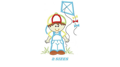 Kite embroidery designs - Boy embroidery design machine embroidery pattern - Children embroidery file - instant download jef pes vip vp3 hus Marcia Embroidery