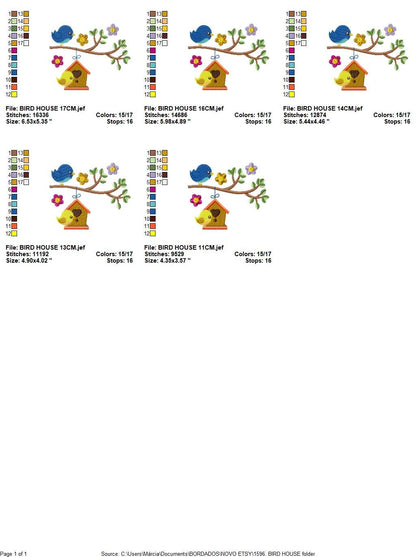 Bird embroidery designs - Bird House embroidery design machine embroidery pattern - instant download bird applique design - girl embroidery